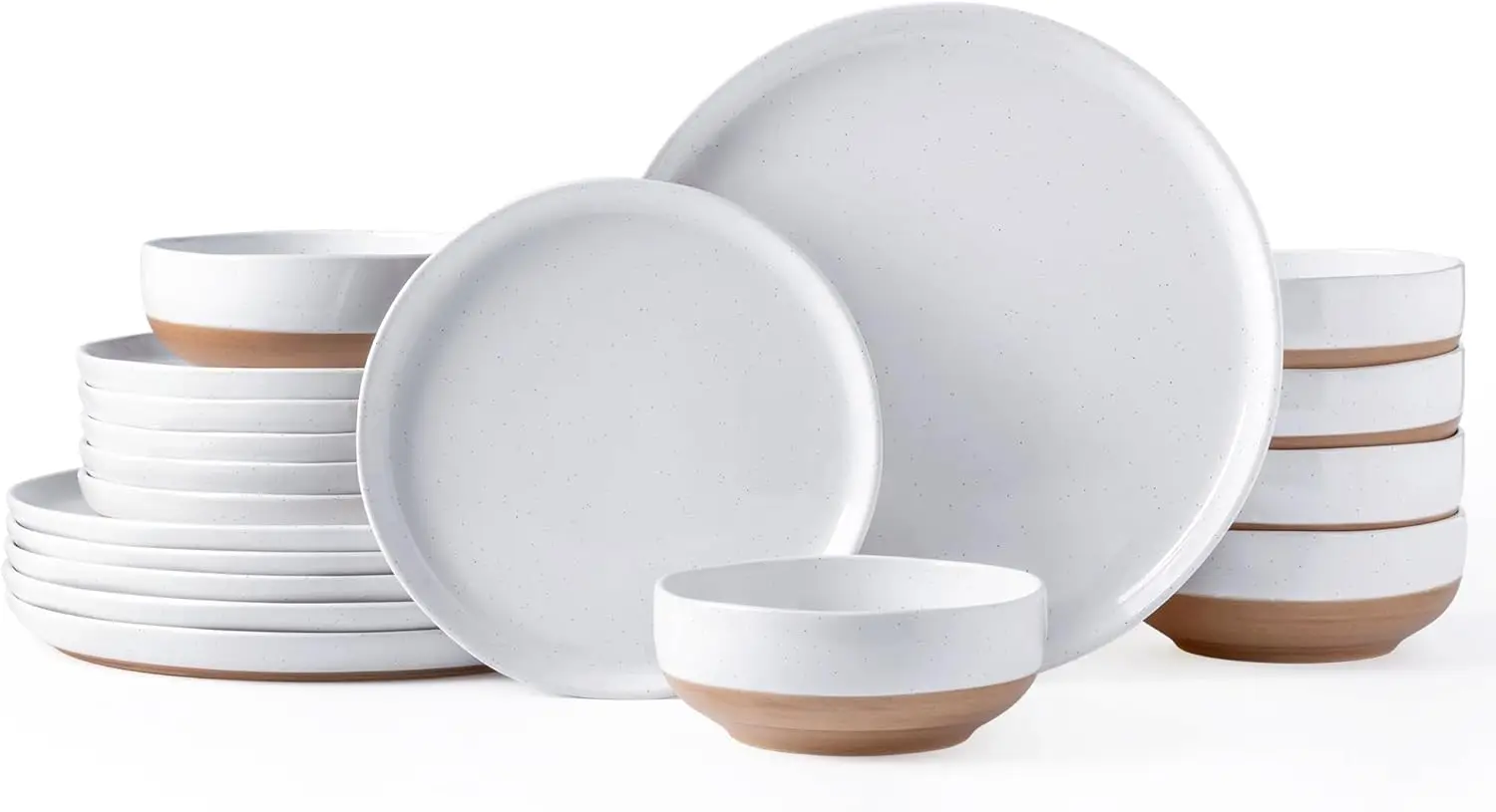 18-Piece Ceramic Dinnerware Set for 6, Handpainted Plates & Bowls, Dishwasher & Microwave Safe White Stoneware
18-Piece Ceramic Dinnerware Set for 6, Handpainted Plates & Bowls, Dishwasher & Microwave Safe White Stoneware