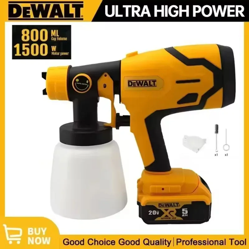 Dewalt 1000ML High Power Cordless Paint Sprayer, Portable Electric Airbrush Gun for Auto & Furniture Coating, For 20V Battery
Dewalt 1000ML High Power Cordless Paint Sprayer, Portable Electric Airbrush Gun for Auto & Furniture Coating, For 20V Battery