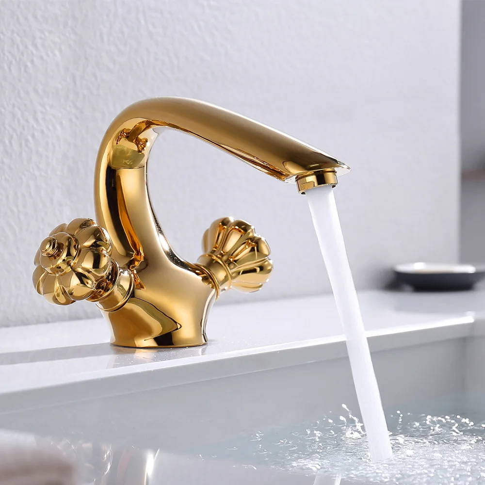 Luxury Brass Bathroom sink faucet One Hole Two Handles Basin mixer Tap European design wash basin Hot Cold Water Washbowl Tap
Luxury Brass Bathroom sink faucet One Hole Two Handles Basin mixer Tap European design wash basin Hot Cold Water Washbowl Tap