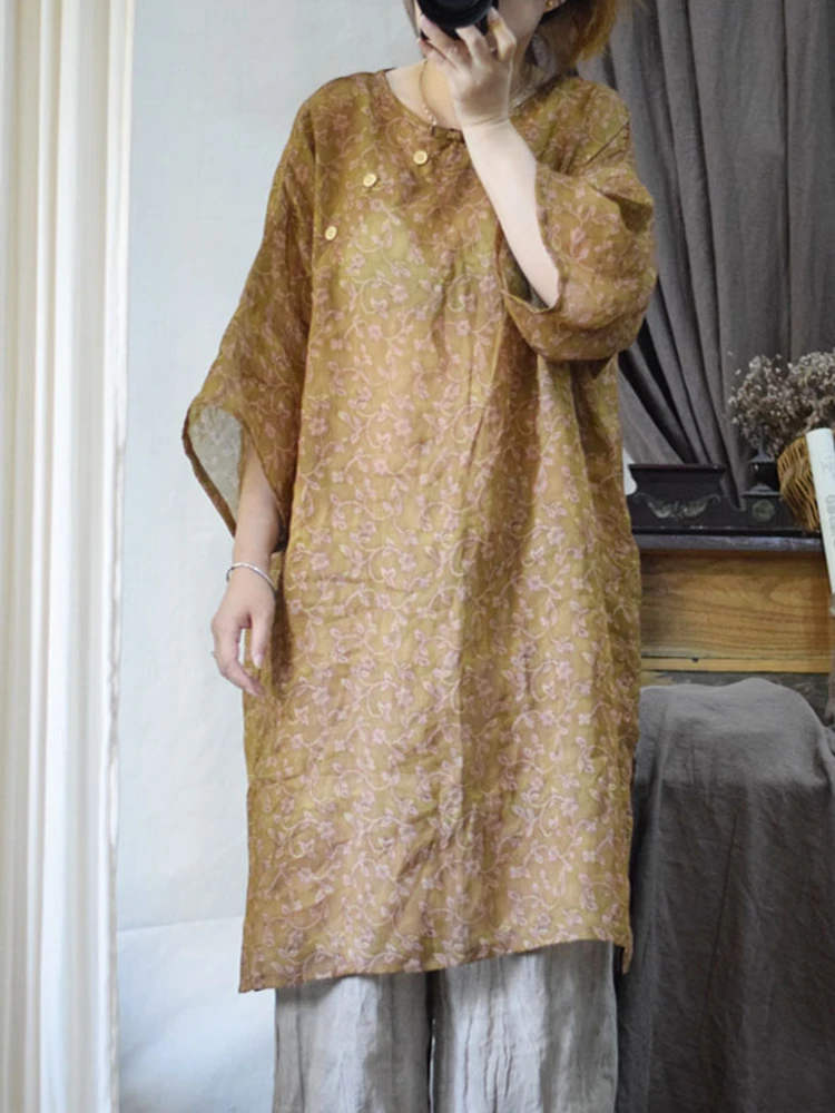 100% Ramie Women Casual Dress New 2025 Summer Vintage Style V-neck Print Loose Comfortable Female Knee-length Dresses M1135
100% Ramie Women Casual Dress New 2025 Summer Vintage Style V-neck Print Loose Comfortable Female Knee-length Dresses M1135