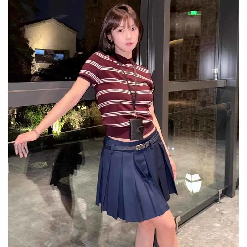 Women Clothes Summer Fashion Casual Striped Contrasting Colors Polo Collar Female All-match Refreshing Appear Thin Short Sleeve
Women Clothes Summer Fashion Casual Striped Contrasting Colors Polo Collar Female All-match Refreshing Appear Thin Short Sleeve