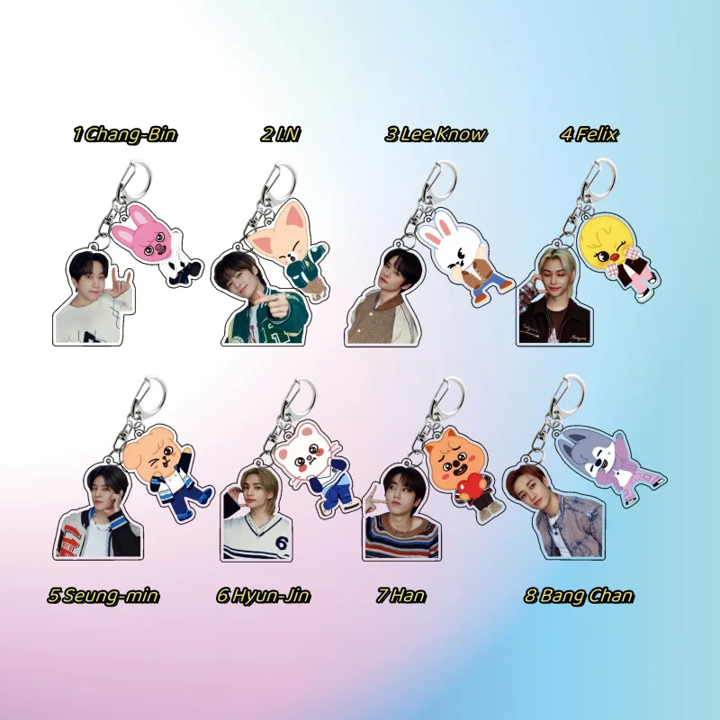 SKZOO Cartoon Acrylic Double sided Pendant Keychain StrayKids Accessories Couple Souvenirs Anime Peripheral Gifts
SKZOO Cartoon Acrylic Double sided Pendant Keychain StrayKids Accessories Couple Souvenirs Anime Peripheral Gifts