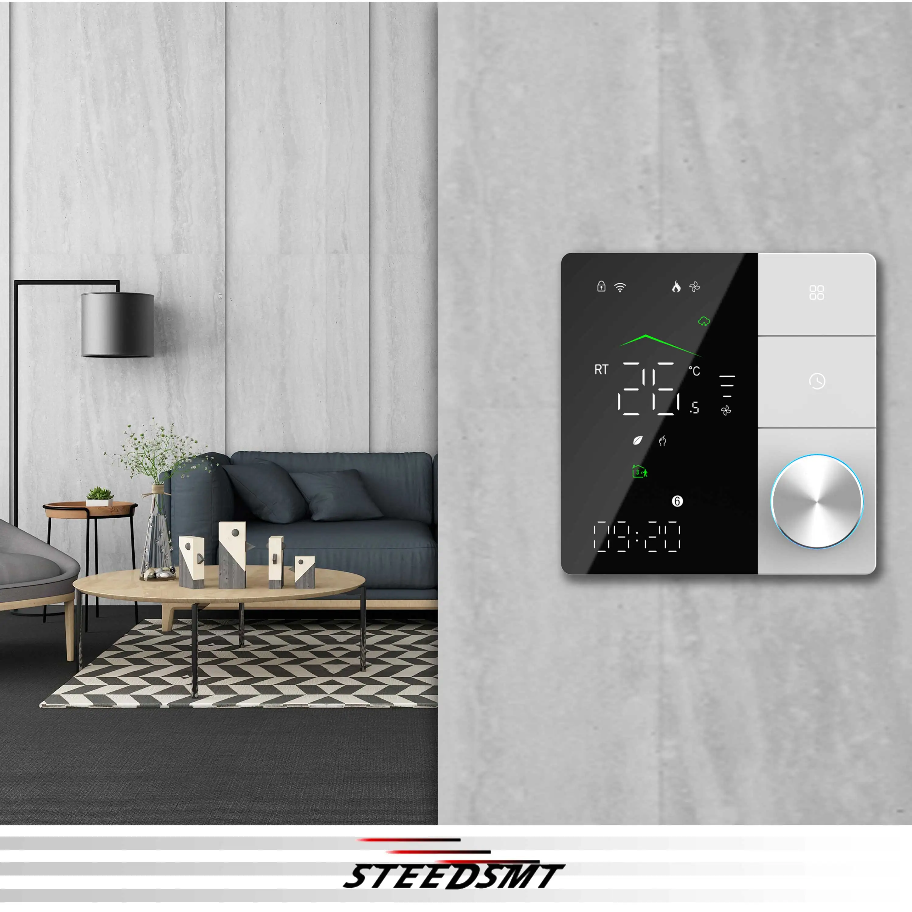 Dual Sensor RS485 Thermostat for Electric Heating Switch Smart Voice Interaction,ZIGBEE,WIFI,MATTER 24V 220VAC Optional
Dual Sensor RS485 Thermostat for Electric Heating Switch Smart Voice Interaction,ZIGBEE,WIFI,MATTER 24V 220VAC Optional