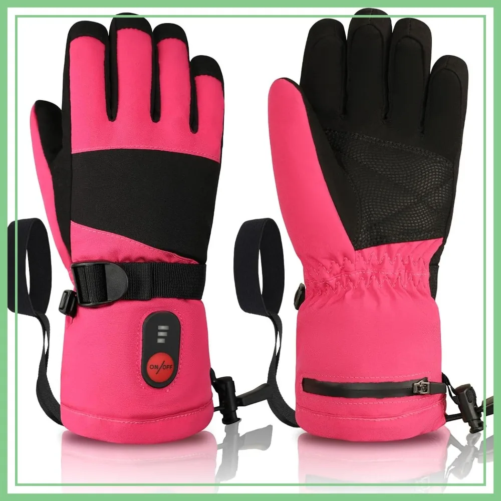 Kids Heated Ski Gloves, 3 Heat Settings, Rechargeable, Water Resistant, Windproof, for Skiing, Snowball Fights, Cycling
Kids Heated Ski Gloves, 3 Heat Settings, Rechargeable, Water Resistant, Windproof, for Skiing, Snowball Fights, Cycling
