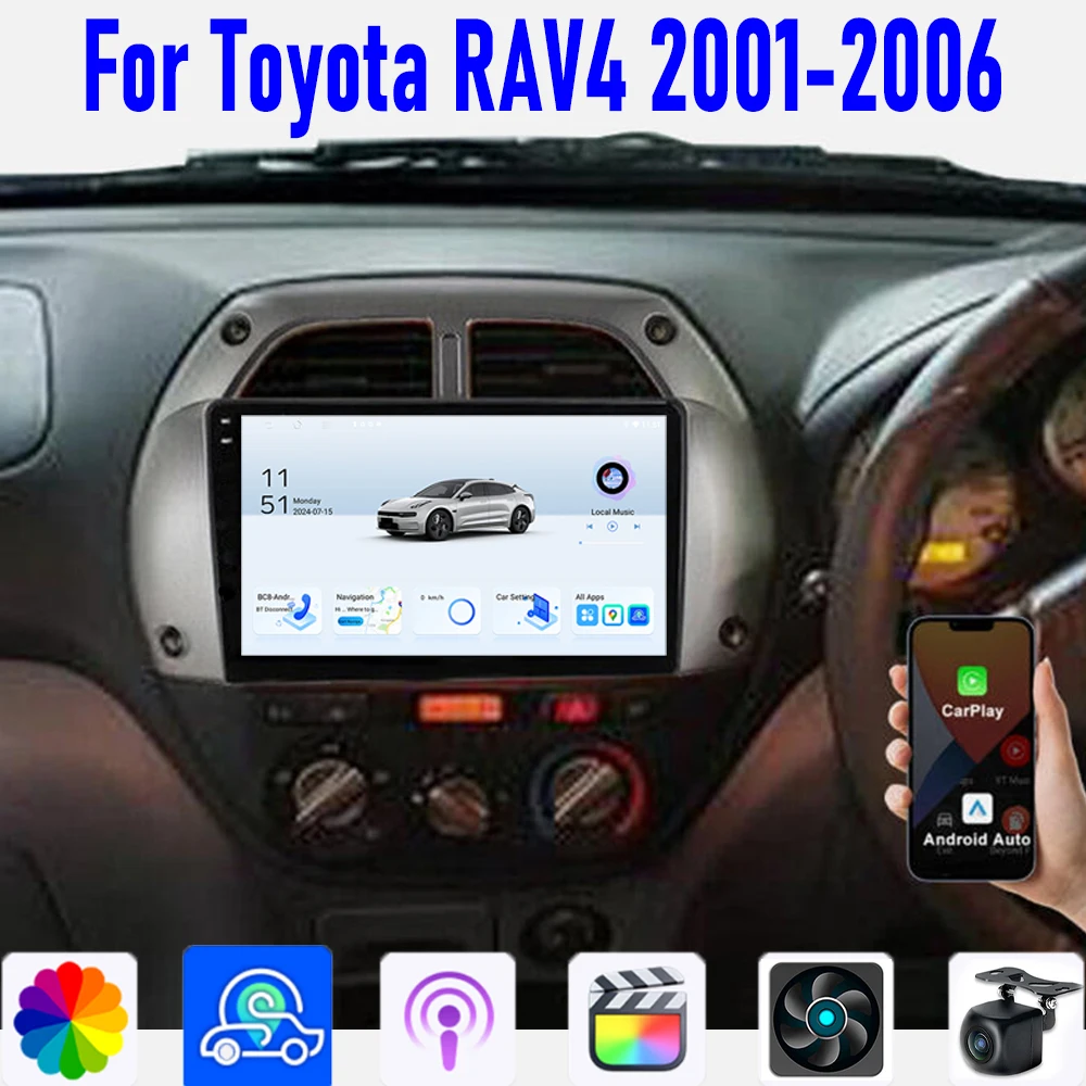 GPS Car Radio 9" For Toyota RAV-4 2001-2006 Stereo Head Unit Wireless Apple Carplay Android 15 Auto Camera Google Map WIFI 64GB
GPS Car Radio 9" For Toyota RAV-4 2001-2006 Stereo Head Unit Wireless Apple Carplay Android 15 Auto Camera Google Map WIFI 64GB