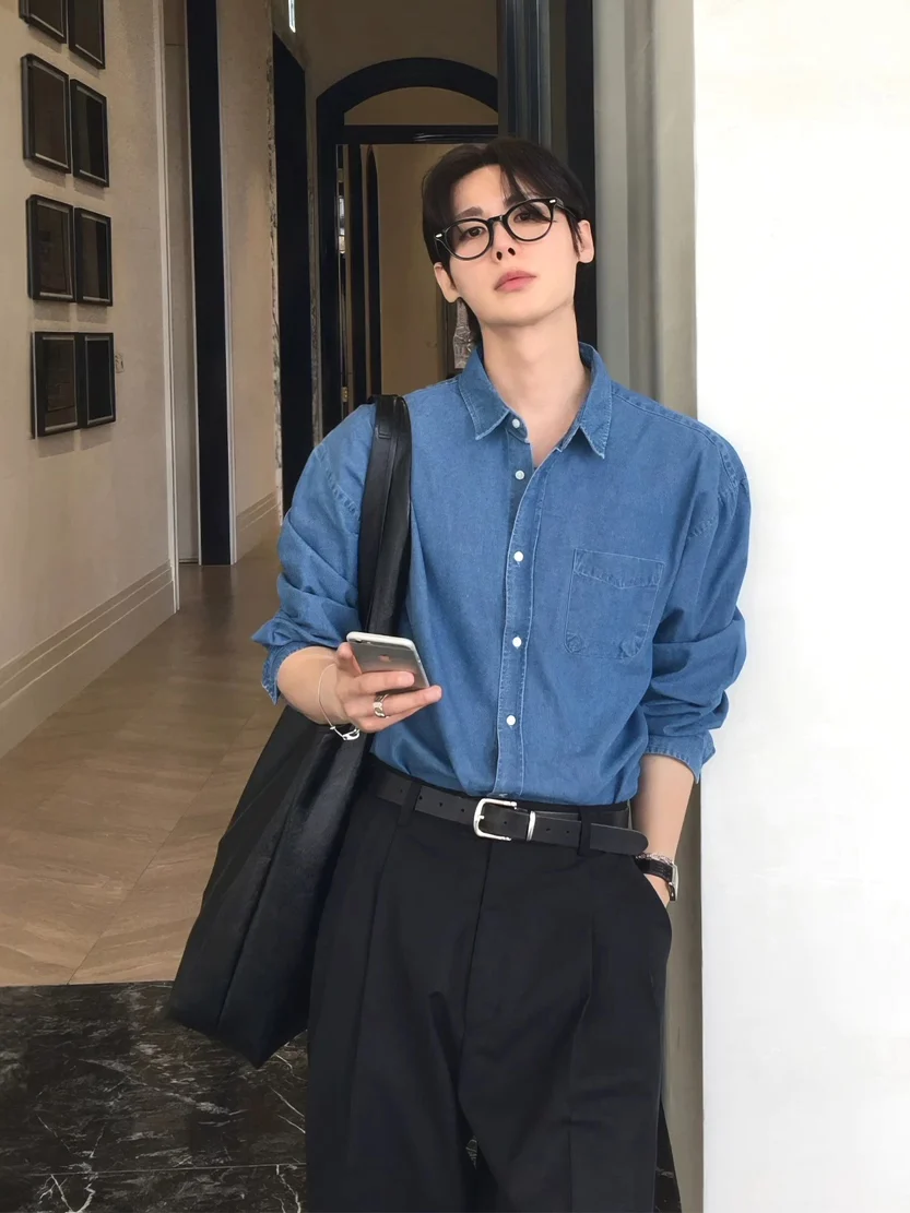 Retro American Denim Shirt Men's Blue Single Pocket Sun Protection Long Sleeve Thin Outdoor Sports Wear Resistant Workwear Shirt
Retro American Denim Shirt Men's Blue Single Pocket Sun Protection Long Sleeve Thin Outdoor Sports Wear Resistant Workwear Shirt