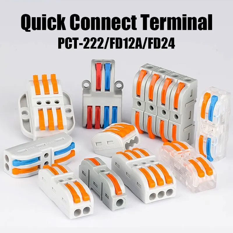 10/100Pcs Lever Wire Connectors, Compact Splicing Wire Connector, 2 3 5 Way Electrical Connectors, for Quick Connect 28-12 AWG
10/100Pcs Lever Wire Connectors, Compact Splicing Wire Connector, 2 3 5 Way Electrical Connectors, for Quick Connect 28-12 AWG