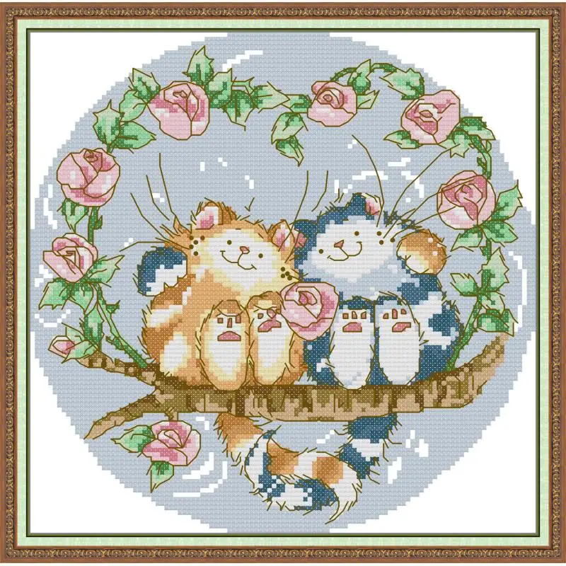 Maydear Full Cross Stitch Kit,11CT/14CT/16CT/9CT Aida Fabric,DMC Threads Sewing Pattern Embroidery Set-Two happy cats
Maydear Full Cross Stitch Kit,11CT/14CT/16CT/9CT Aida Fabric,DMC Threads Sewing Pattern Embroidery Set-Two happy cats