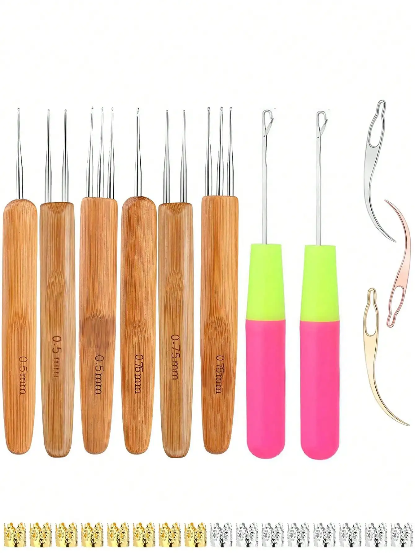 27pcs Dreadlock Crochet Hooks, Interlocking Tools For Braiding Hair, 0.5mm, 0.75mm Pink Handle Plastic Hooks, 5mm Metal Crown, Wig Making Accessories Set ,Hair Styling Kit For Barber Salon Beauty Travel Essential Hair Products,Hair Cares,Hair Accessories,
27pcs Dreadlock Crochet Hooks, Interlocking Tools For Braiding Hair, 0.5mm, 0.75mm Pink Handle Plastic Hooks, 5mm Metal Crown, Wig Making Accessories Set ,Hair Styling Kit For Barber Salon Beauty Travel Essential Hair Products,Hair Cares,Hair Accessories,