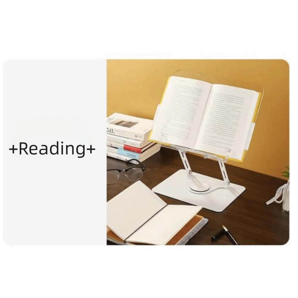Adjustable Height Acrylic Book Stand 360° Rotating Base Foldable Desktop Book Holder Hands Free Elastic Page Clips Tablet Riser
Adjustable Height Acrylic Book Stand 360° Rotating Base Foldable Desktop Book Holder Hands Free Elastic Page Clips Tablet Riser