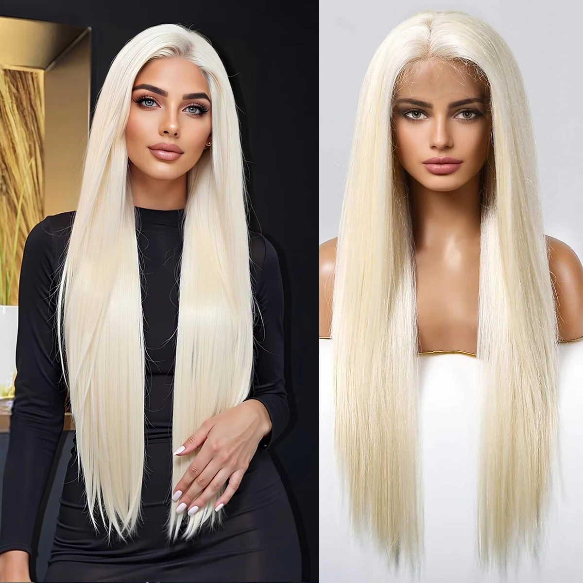 DWY Light Blonde Synthetic Lace Front Wig 13×4 Lace Wigs for Women Long Straight Platinum Blonde Wig with Baby Hair Free Part
DWY Light Blonde Synthetic Lace Front Wig 13×4 Lace Wigs for Women Long Straight Platinum Blonde Wig with Baby Hair Free Part
