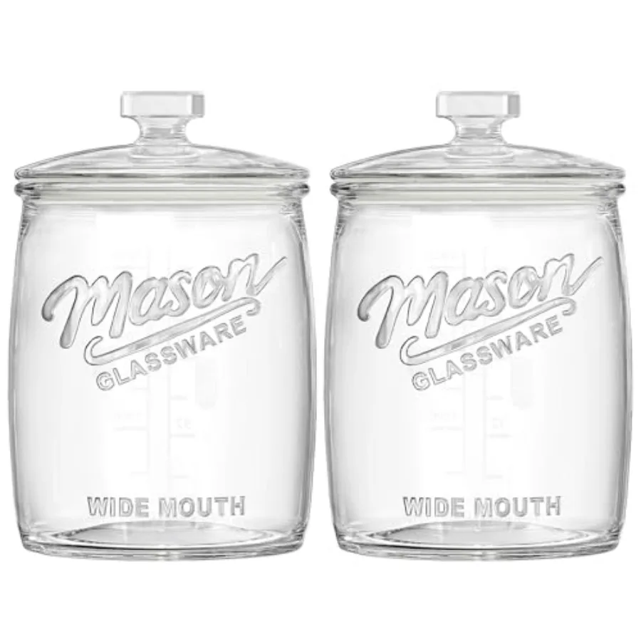 2 Pack Cookie Jar, 1 Gallon Glass Jar with Airtight Lids - Large Wide Mouth Mason Jar for Kitchen Pantryand Laundry Room, Glass
2 Pack Cookie Jar, 1 Gallon Glass Jar with Airtight Lids - Large Wide Mouth Mason Jar for Kitchen Pantryand Laundry Room, Glass