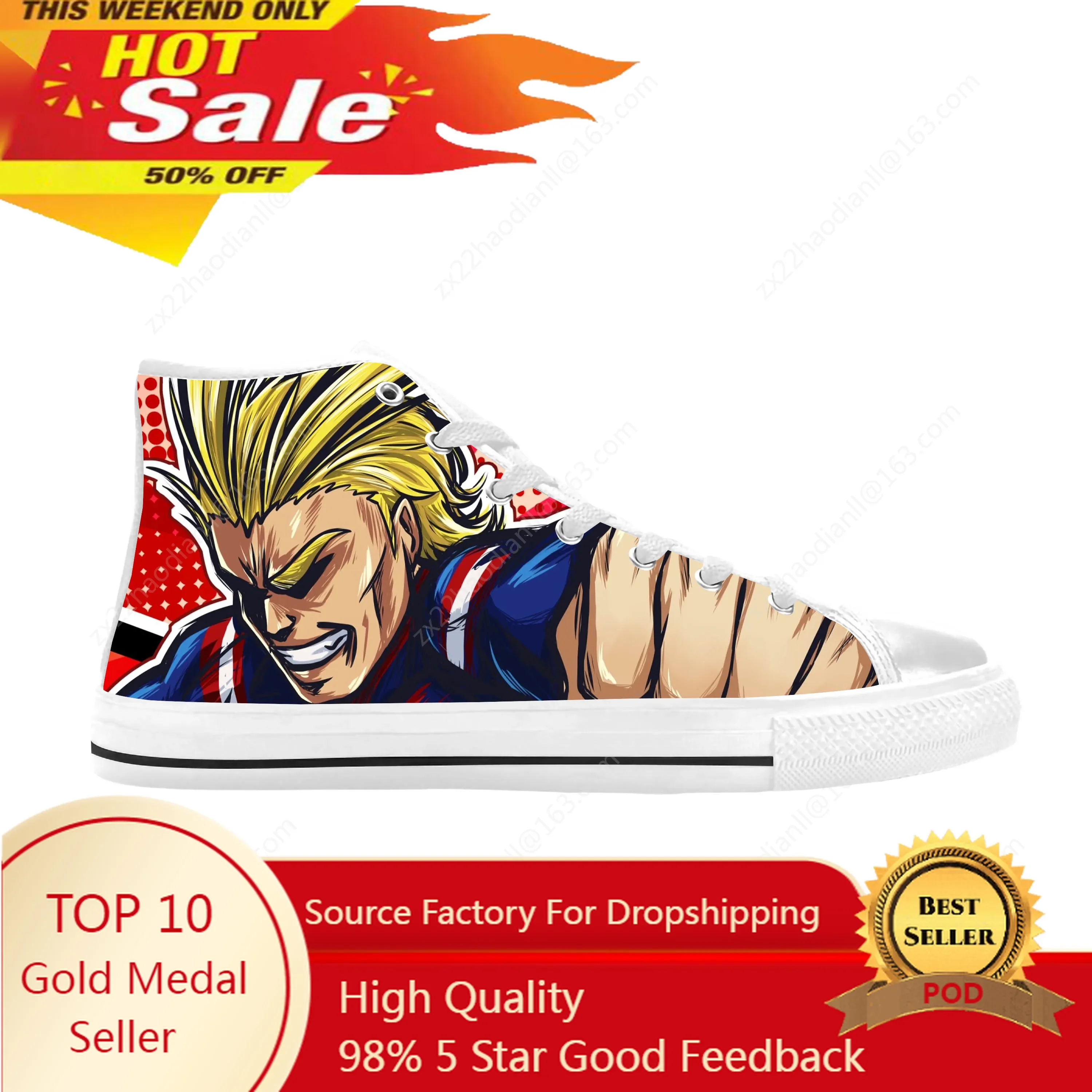 Japanese Anime Manga My Hero Academia All Might Casual Cloth Shoes High Top Comfortable Breathable 3D Print Men Women Sneakers
Japanese Anime Manga My Hero Academia All Might Casual Cloth Shoes High Top Comfortable Breathable 3D Print Men Women Sneakers