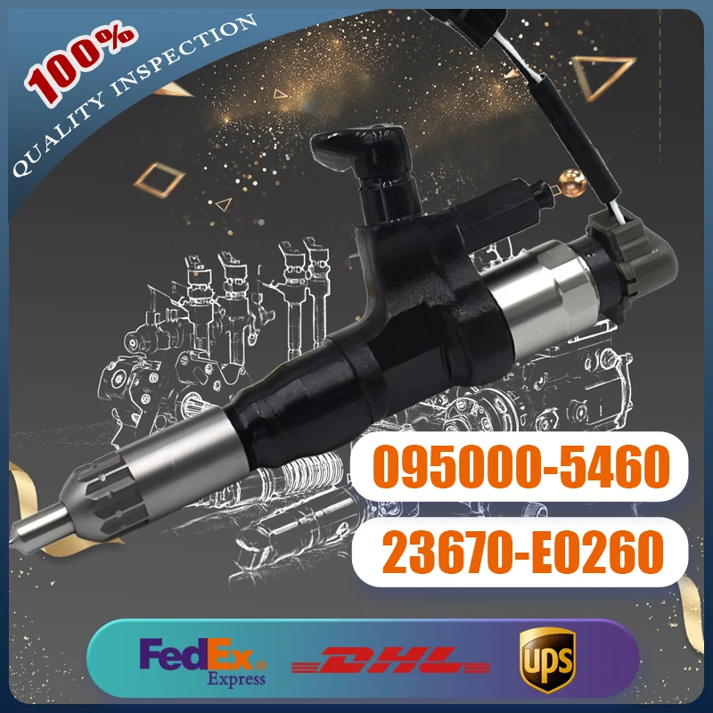Common Rail Fuel Injector 23670-E0260 095000-5460 23910-1342 16650-Z5001 for Hino Engine J07E J07E-TP Truck 500 Series Ranger 
Common Rail Fuel Injector 23670-E0260 095000-5460 23910-1342 16650-Z5001 for Hino Engine J07E J07E-TP Truck 500 Series Ranger