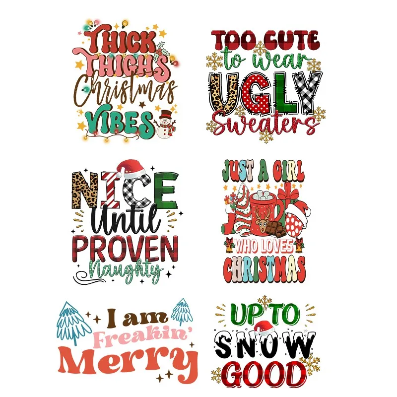 Christmas Letter DIY Custom Iron Print Pathes Clothing Hooding Colorful Fashion Women Heat DTF Transfer Sticker
Christmas Letter DIY Custom Iron Print Pathes Clothing Hooding Colorful Fashion Women Heat DTF Transfer Sticker