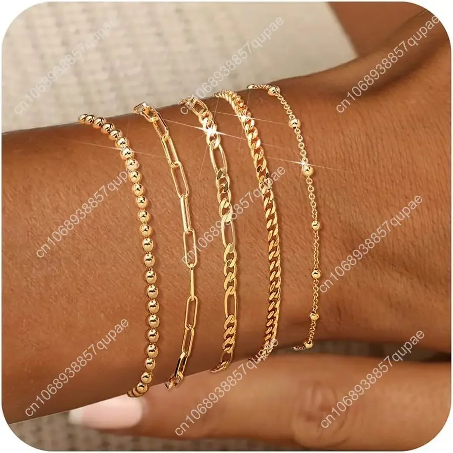 adoyi Gold Bracelets for Women, 14K Gold Plated Stackable Bracelet Stack Set Adjustable Charm Paperclip Chain Cuban Link Layered
adoyi Gold Bracelets for Women, 14K Gold Plated Stackable Bracelet Stack Set Adjustable Charm Paperclip Chain Cuban Link Layered