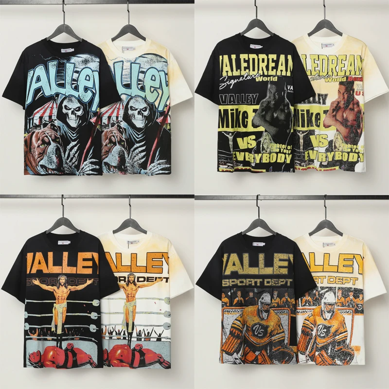 American Trend Fashion Hip-hop Retro Vale T Shirt Men Women Daily Casual Clothes VALLEY Top Tee
American Trend Fashion Hip-hop Retro Vale T Shirt Men Women Daily Casual Clothes VALLEY Top Tee