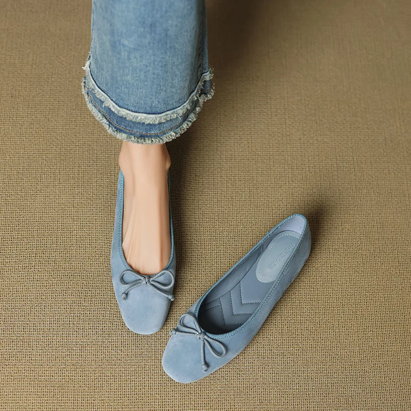 Dainty Blue Ballet Flats For Women With Elegant Bow Charm Purple Full-Grain Cowhide Ballet Flats With Slip On Design For Party
Dainty Blue Ballet Flats For Women With Elegant Bow Charm Purple Full-Grain Cowhide Ballet Flats With Slip On Design For Party