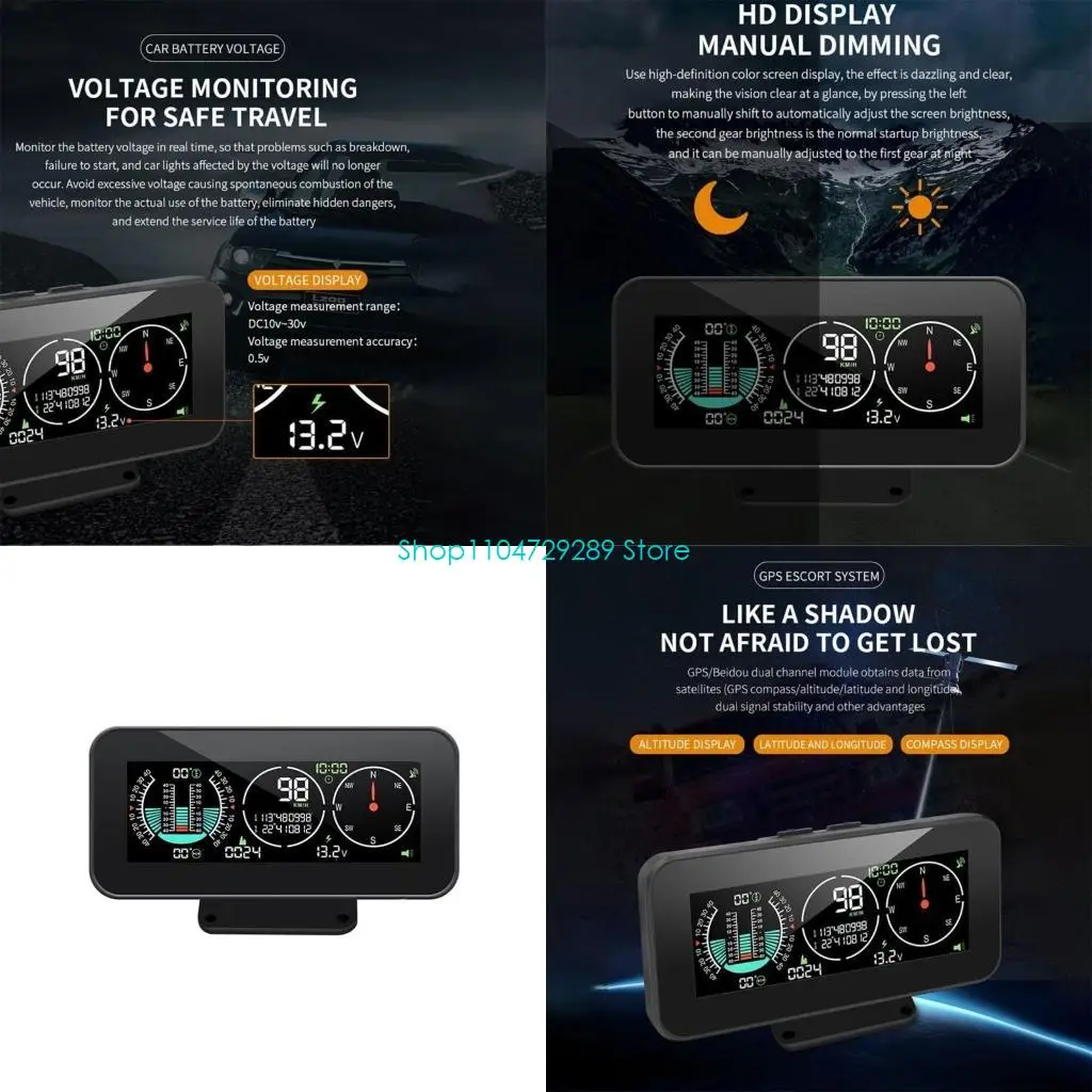 GPS Head-Up Display Inclinometer Электронный компьютер с интеллектуальной скоростью Meter Meter HUD-проектор дисплей Digital
GPS Head-Up Display Inclinometer Электронный компьютер с интеллектуальной скоростью Meter Meter HUD-проектор дисплей Digital