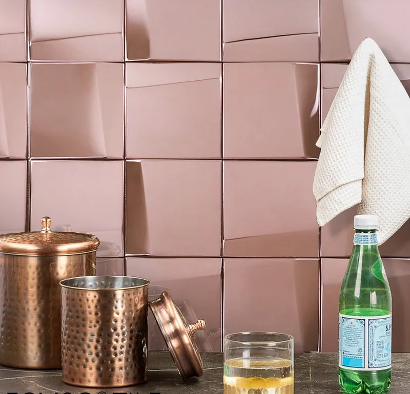Luxury rose gold big square metail kitchen mosaic tile for living room sower room KTV deco
Luxury rose gold big square metail kitchen mosaic tile for living room sower room KTV deco