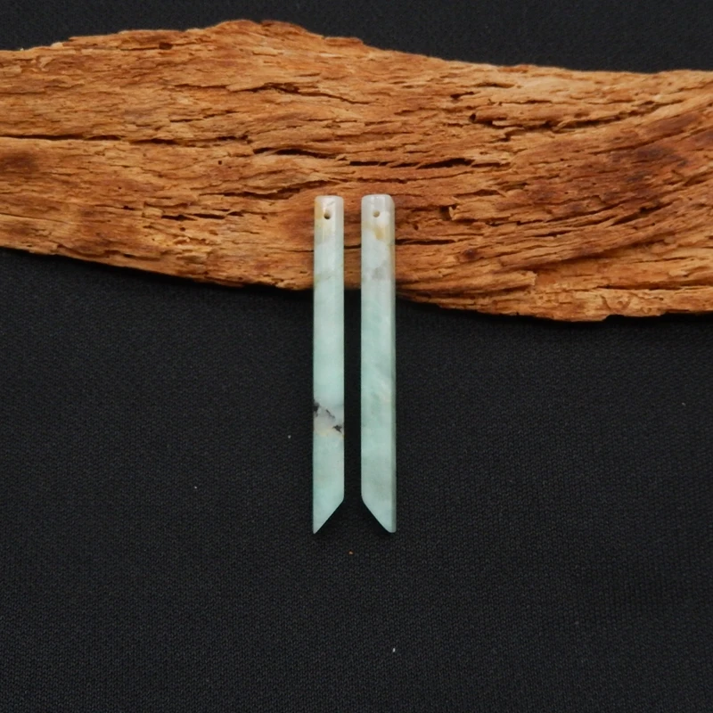 Women's Polished Amazonite Long-Shaped Earrings Natural Mint-Green Gemstone Fashion Jewelry Ear Cuff 45x4x4mm-3.4g
Women's Polished Amazonite Long-Shaped Earrings Natural Mint-Green Gemstone Fashion Jewelry Ear Cuff 45x4x4mm-3.4g