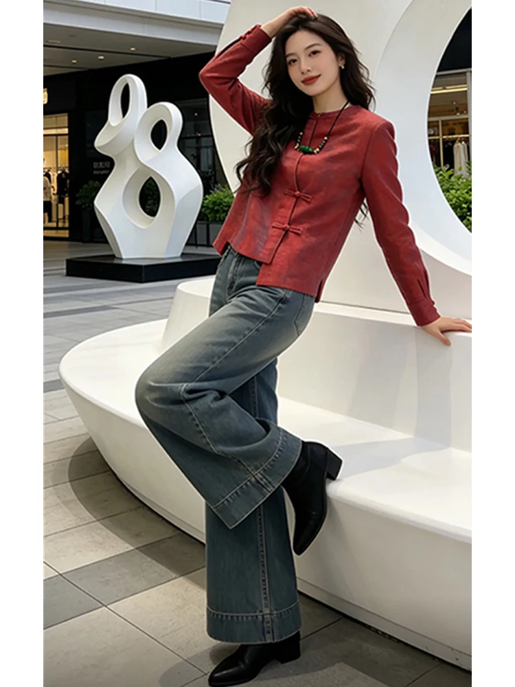 Elegant Chinese Style round Neck Shirt Women's Loose Fit Fashionable Top Button up Long Sleeve Slimming Versatile Winter New ...
Elegant Chinese Style round Neck Shirt Women's Loose Fit Fashionable Top Button up Long Sleeve Slimming Versatile Winter New ...
