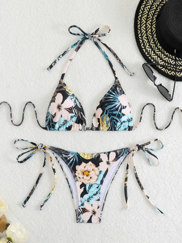 Bikini Women Swimsuit 2025 New Flowers Print Halter Bikinis Set Sexy Lace Up Swimwear Summer Two Piece Beach Bathing Suit Female
Bikini Women Swimsuit 2025 New Flowers Print Halter Bikinis Set Sexy Lace Up Swimwear Summer Two Piece Beach Bathing Suit Female