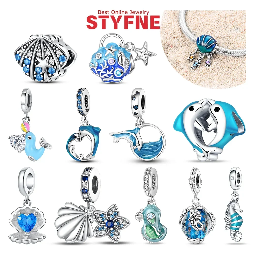 Charms Silver 925 Dolphin seahorse shell Beads pendants Fit Bracelet Original Jewelry Making Women Anniversary Gift
Charms Silver 925 Dolphin seahorse shell Beads pendants Fit Bracelet Original Jewelry Making Women Anniversary Gift