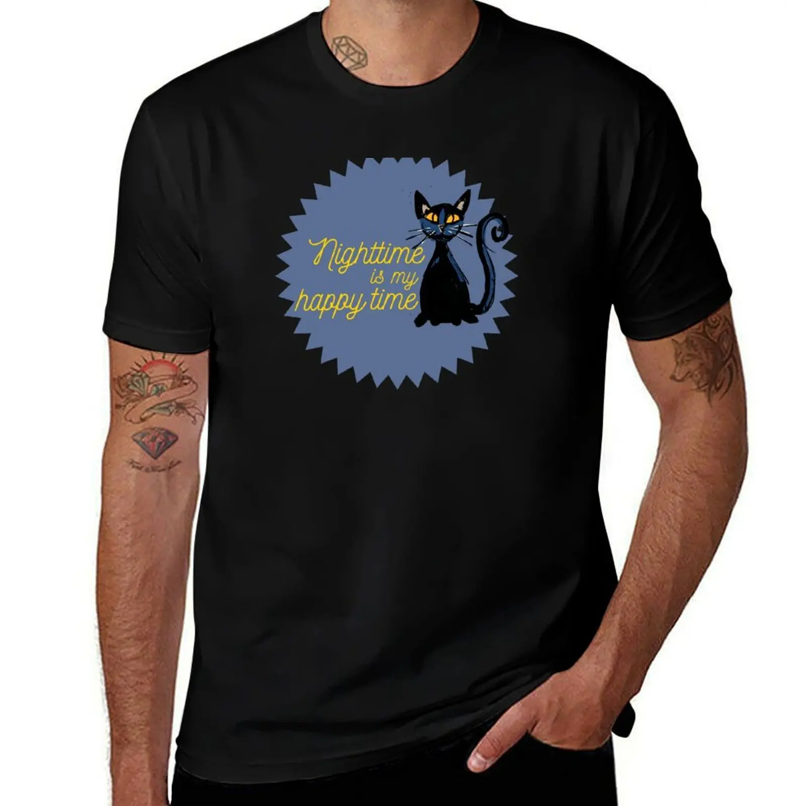 Nighttime is my happy time - cute black cat T-Shirt tshirts personalised summer 2025 fitted t shirts for men
Nighttime is my happy time - cute black cat T-Shirt tshirts personalised summer 2025 fitted t shirts for men