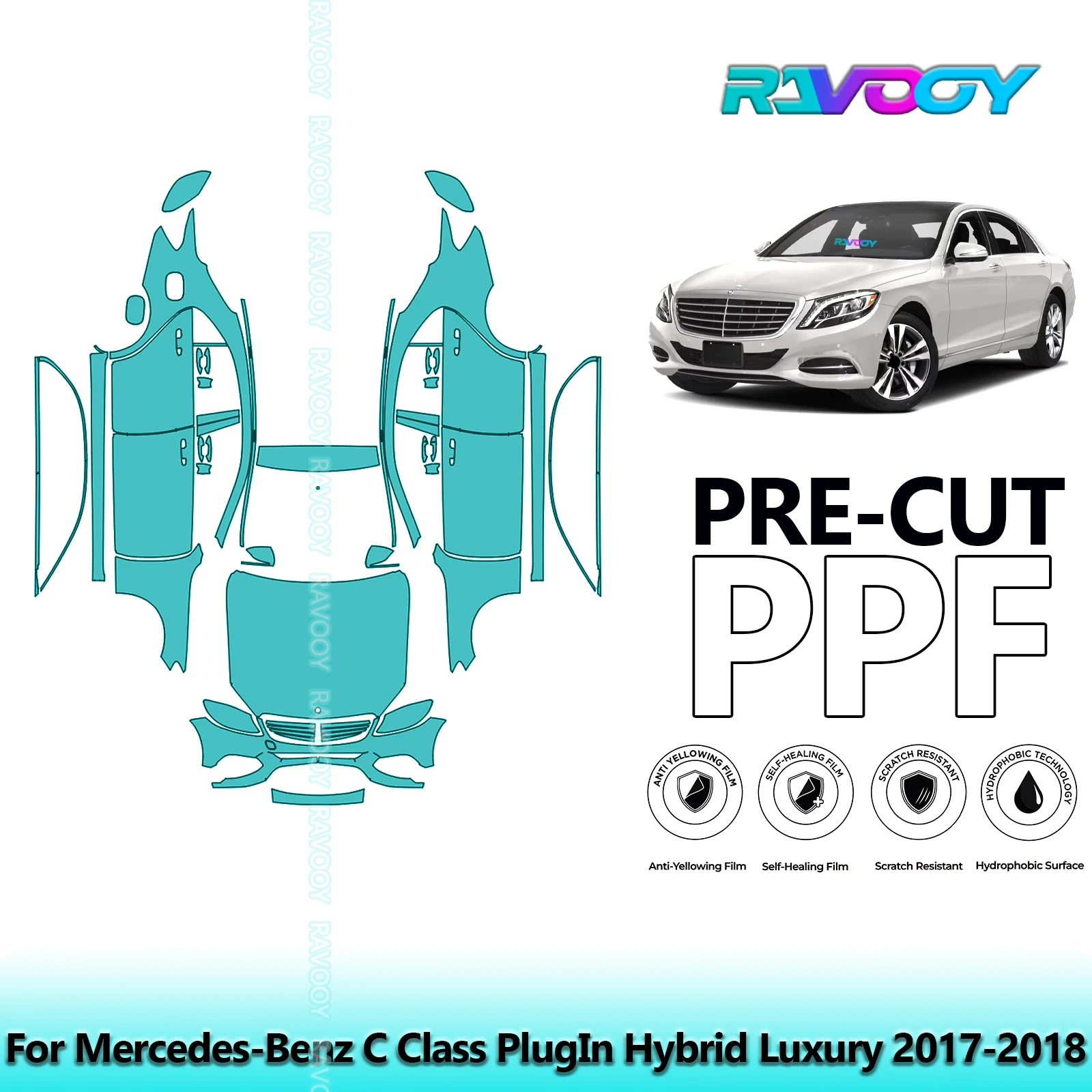 Car Front Kit+Doors+Roof Clear Bra Precut PPF Paint Protection Film For Mercedes-Benz C Class PlugIn Hybrid Luxury 2017-2018
Car Front Kit+Doors+Roof Clear Bra Precut PPF Paint Protection Film For Mercedes-Benz C Class PlugIn Hybrid Luxury 2017-2018