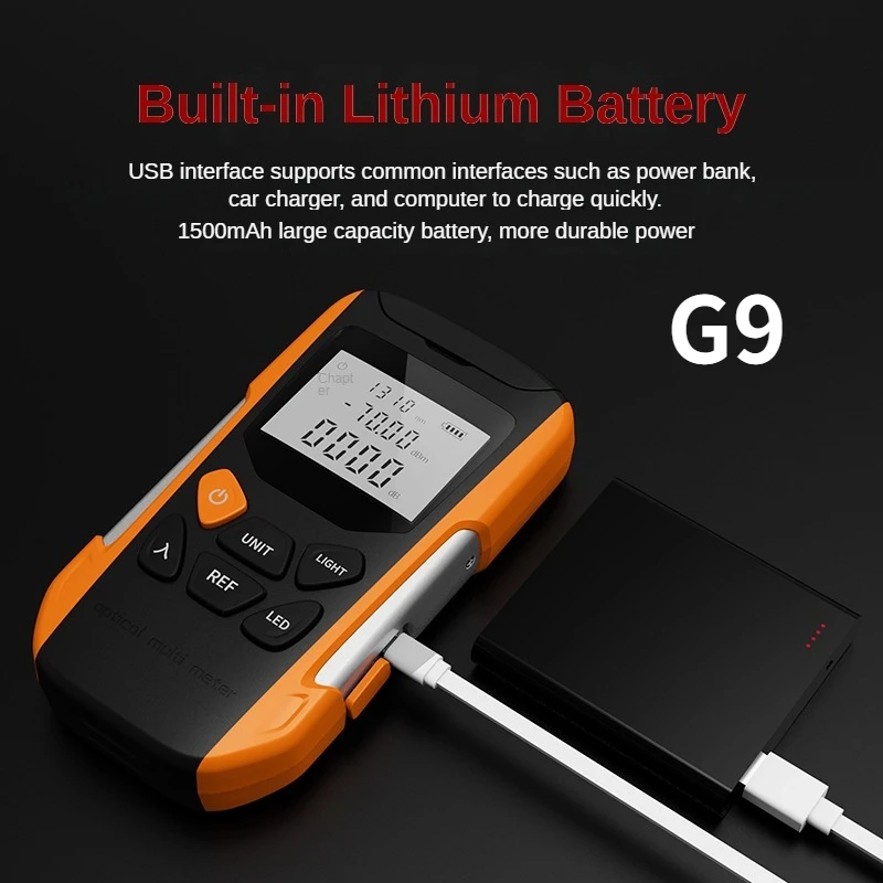 Optical Power Meter G9 VFL 9 Wavelength High Precision FTTH Fiber Tester USB Rechargeable Portable Tool Red Light Source
Optical Power Meter G9 VFL 9 Wavelength High Precision FTTH Fiber Tester USB Rechargeable Portable Tool Red Light Source