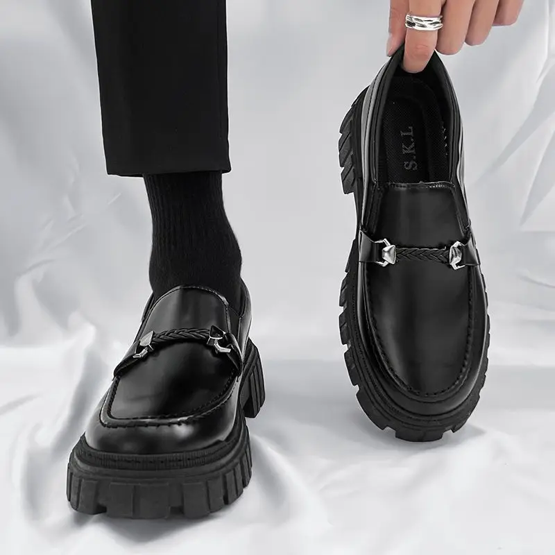 Man Casual Loafers Shoe Black Business Leather Shoes for Men Round Toe Height Increasing Platform Footwear Offer Shipping Free
Man Casual Loafers Shoe Black Business Leather Shoes for Men Round Toe Height Increasing Platform Footwear Offer Shipping Free