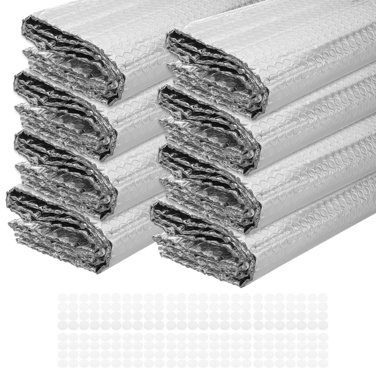8Pcs Reflective Bubble Insulation Sheet Double Side Aluminum Foil Bubble Shield Heat Thermal Radiant Barrier for Windows RV Roof
8Pcs Reflective Bubble Insulation Sheet Double Side Aluminum Foil Bubble Shield Heat Thermal Radiant Barrier for Windows RV Roof