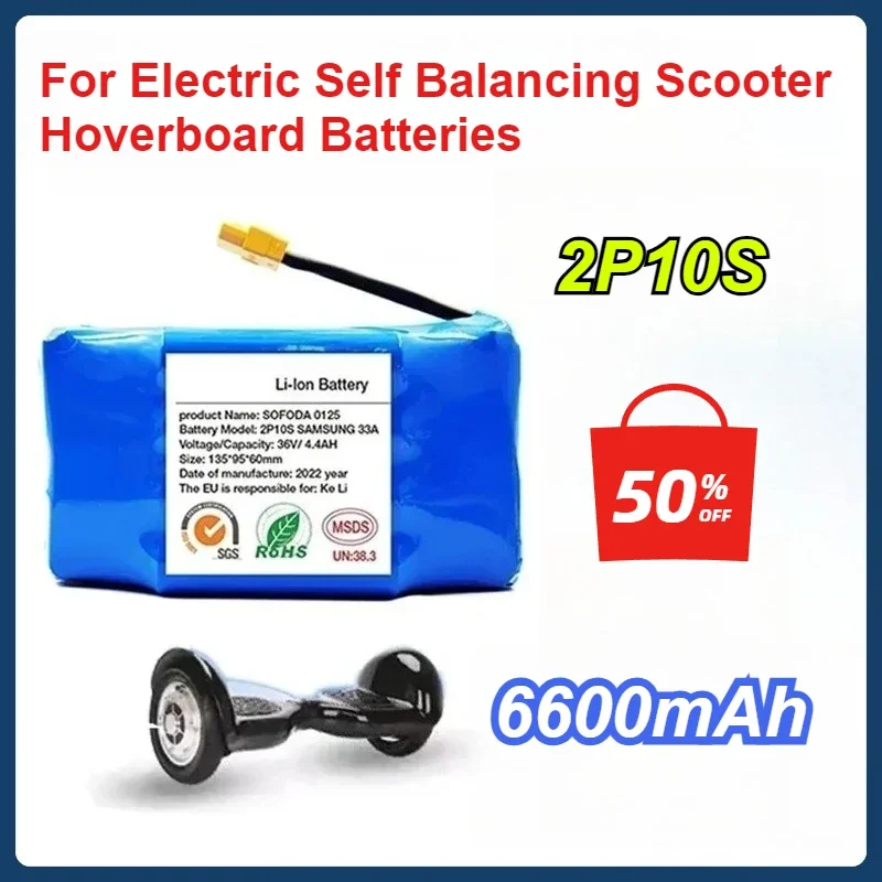 36v 6600mAh Rechargeable Lithium Battery 10S2P 18650 for Electric Self Balancing Scooter Hoverboard Batteries
36v 6600mAh Rechargeable Lithium Battery 10S2P 18650 for Electric Self Balancing Scooter Hoverboard Batteries