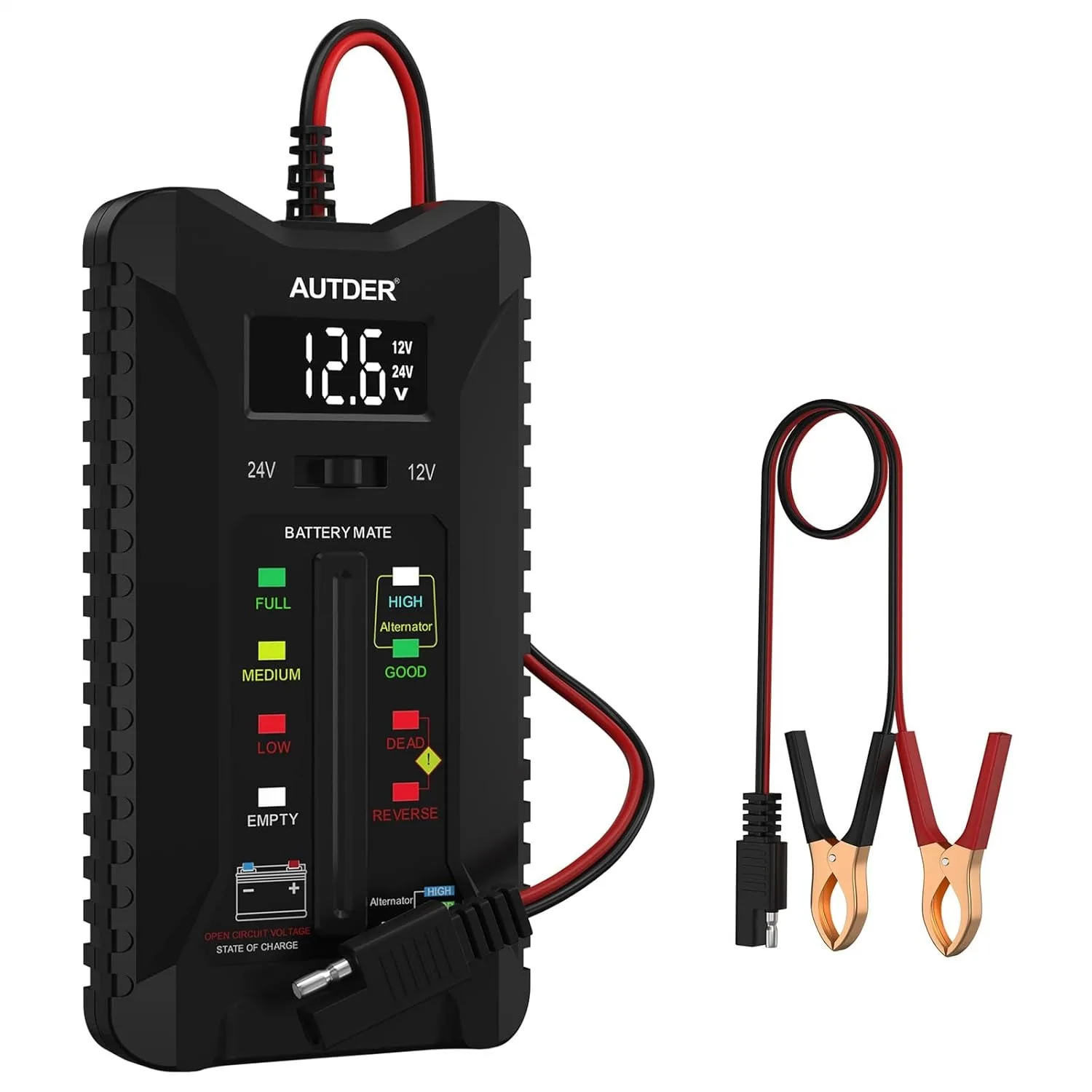 Car Battery Tester 12V/24V with Digital Voltmeter and LED Indicators for Automotive Alternator Analyzer
Car Battery Tester 12V/24V with Digital Voltmeter and LED Indicators for Automotive Alternator Analyzer