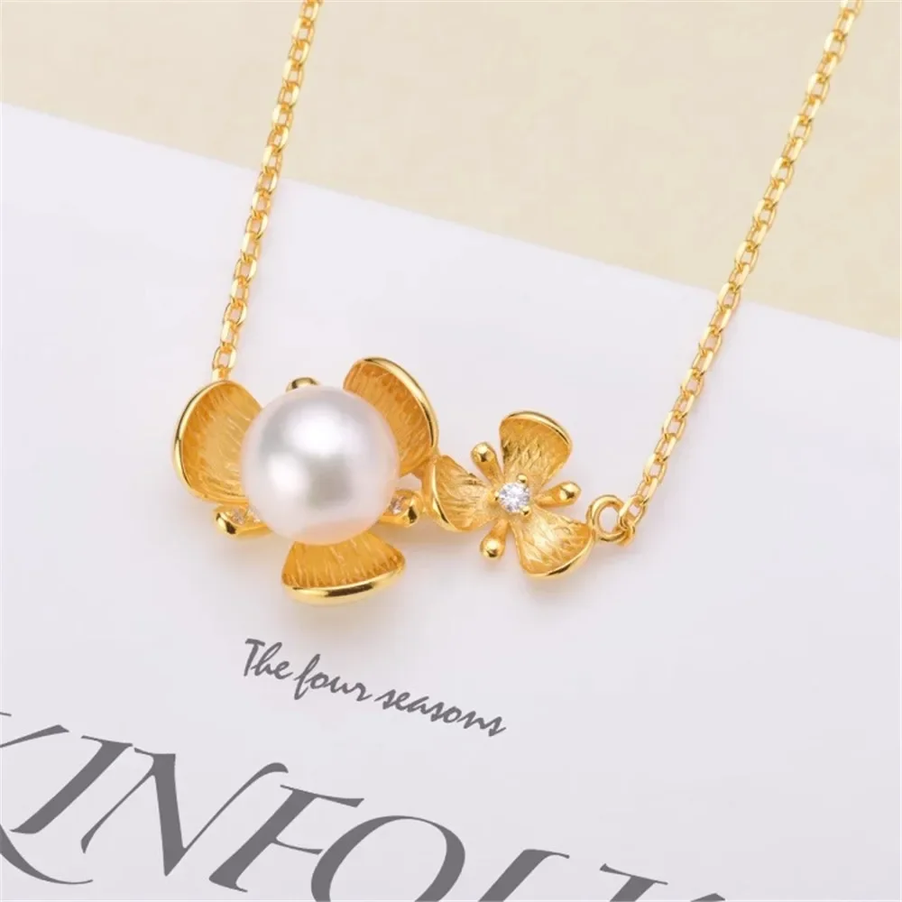 DIY Pearl Accessories S925 Sterling Silver Pendant Set Chain Empty Bracelet with Chain Fashion Women's 6-8mm Round Flat Beads
DIY Pearl Accessories S925 Sterling Silver Pendant Set Chain Empty Bracelet with Chain Fashion Women's 6-8mm Round Flat Beads
