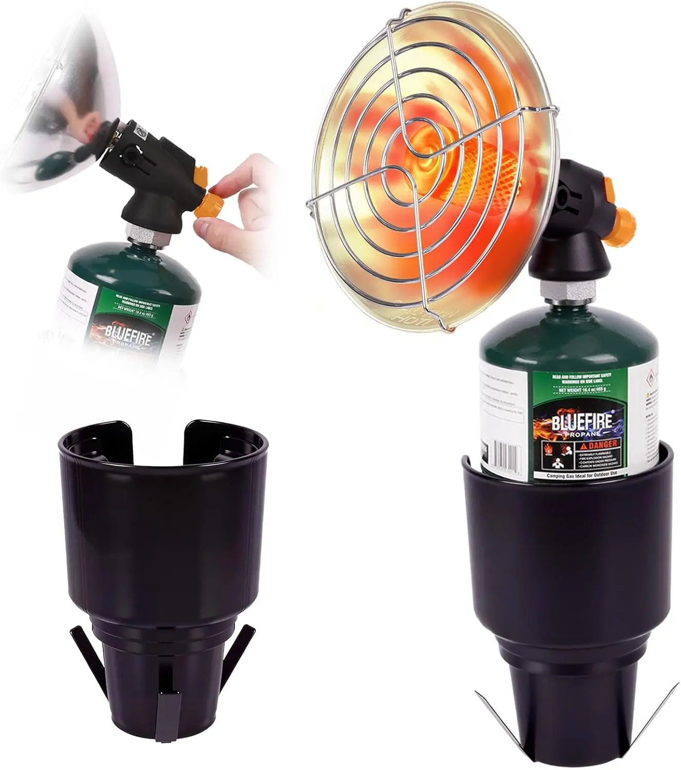 Portable Propane Heater 4100BTU with Cup Holder for Garage, Patio, Camping, Tent, Ice Fishing – Fits 1lb Gas Cylinder (Not Inclu
Portable Propane Heater 4100BTU with Cup Holder for Garage, Patio, Camping, Tent, Ice Fishing – Fits 1lb Gas Cylinder (Not Inclu