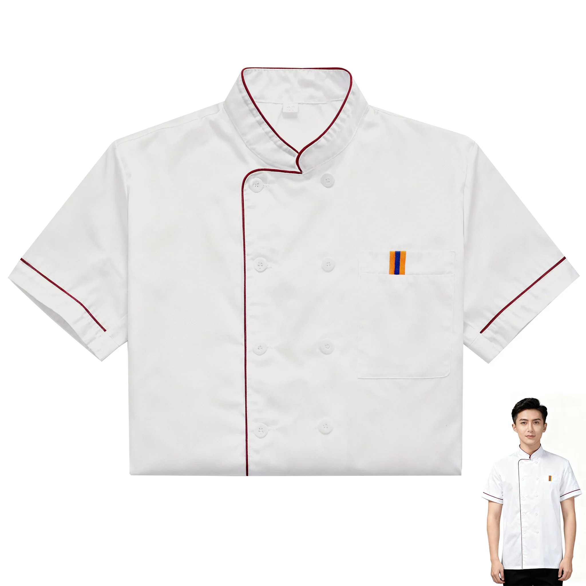 Casual Loose Short Sleeve Jacket for Men White Cooking Apparel Catering Workwear Kitchen Staff Clothing
Casual Loose Short Sleeve Jacket for Men White Cooking Apparel Catering Workwear Kitchen Staff Clothing