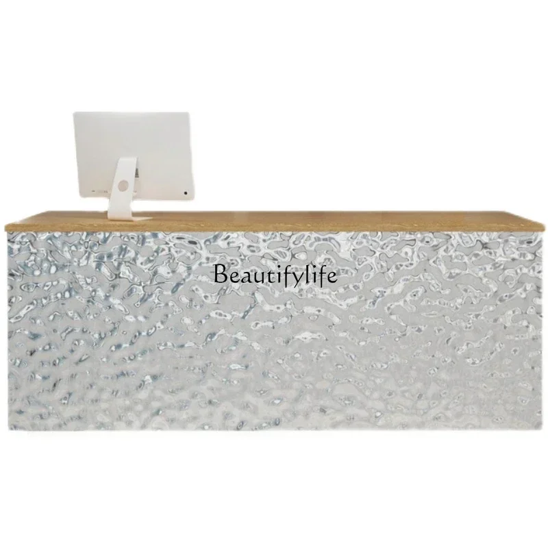 Checkout page Simple Modern Water Corrugated Stainless Steel Small Beauty Salon Reception Front Desk
Checkout page Simple Modern Water Corrugated Stainless Steel Small Beauty Salon Reception Front Desk