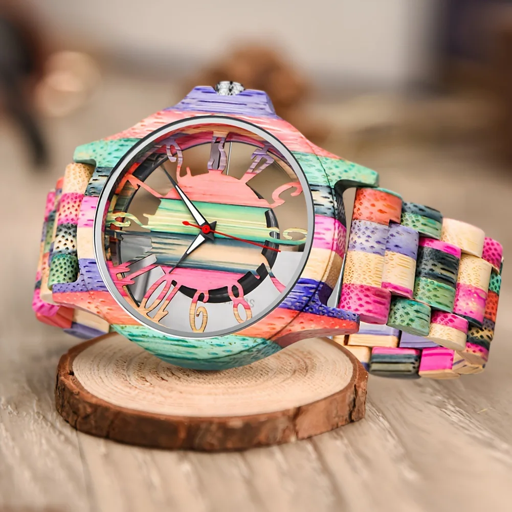 Fashion Hollowed-Out Wooden Watch Zebra Ebony Strap Transparent Dial Men's Quartz Casual Watch Reloj
Fashion Hollowed-Out Wooden Watch Zebra Ebony Strap Transparent Dial Men's Quartz Casual Watch Reloj