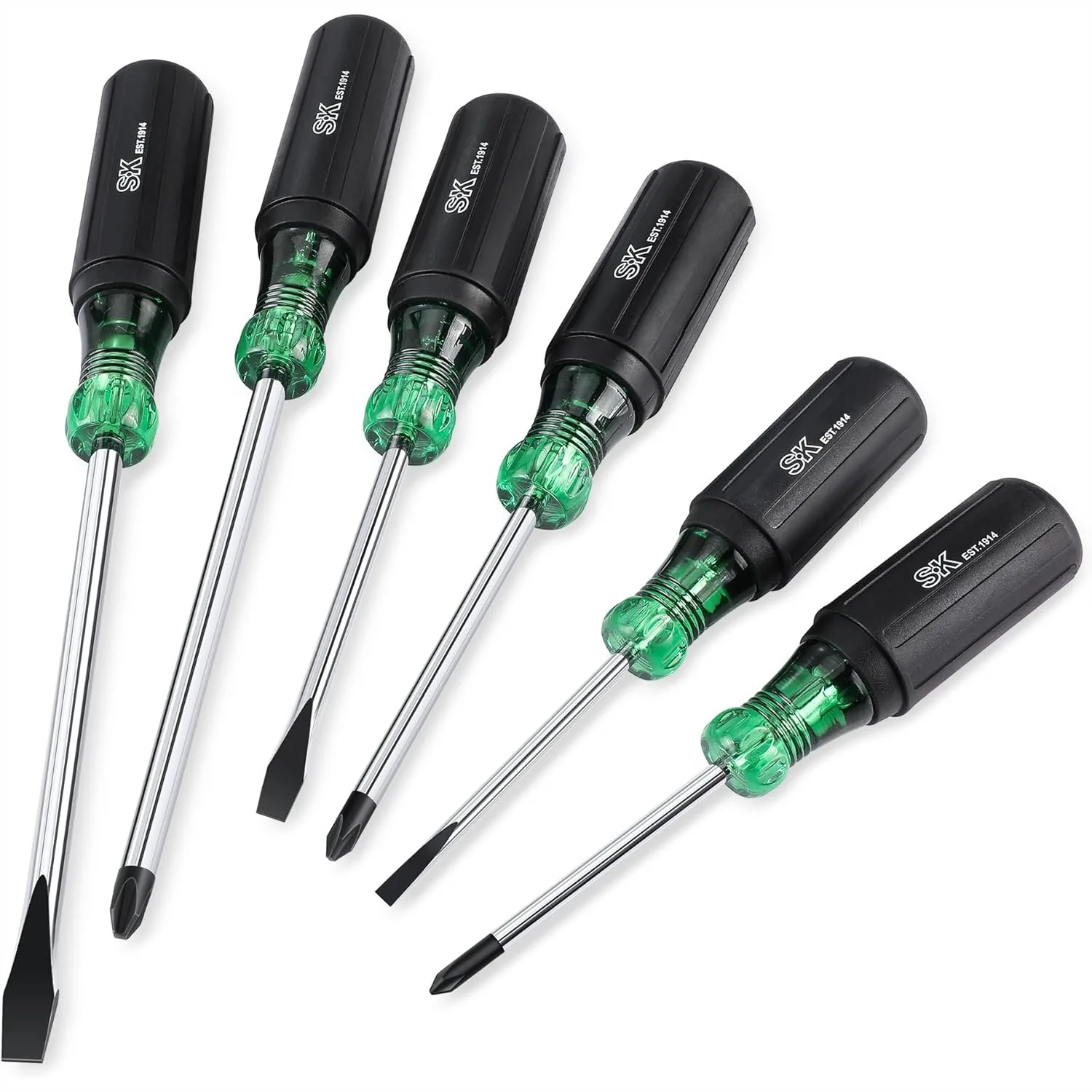 6-Piece Acetate Screwdriver Set, S2 Steel Slotted & Phillips, SureGrip Handle for Professional Use
6-Piece Acetate Screwdriver Set, S2 Steel Slotted & Phillips, SureGrip Handle for Professional Use
