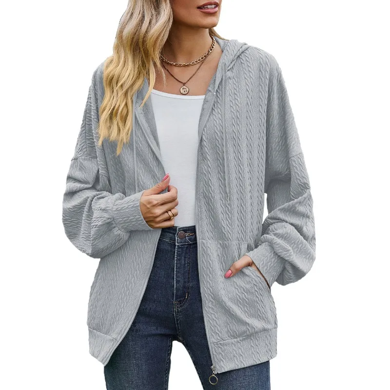 Long Sleeve Zipper Sweatshirts Hooded Coat Women 2024 Autumn Winter New Fashion Solid Color Hoodies Pocket Loose Clothes 29545 
Long Sleeve Zipper Sweatshirts Hooded Coat Women 2024 Autumn Winter New Fashion Solid Color Hoodies Pocket Loose Clothes 29545