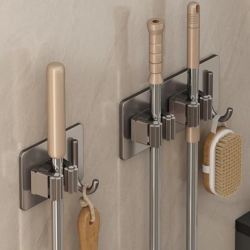 304 Stainless Steel Mop Holder Wall Mounted Adhesive Multi-Purpose Hooks Household Storage Organizer Rack Broom Hanger Stick
304 Stainless Steel Mop Holder Wall Mounted Adhesive Multi-Purpose Hooks Household Storage Organizer Rack Broom Hanger Stick