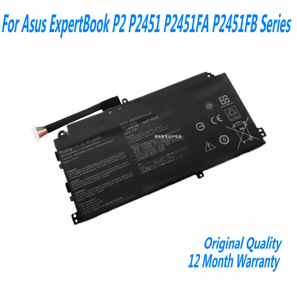 11.4V 4212mAh 48Wh B31N1909 Laptop Battery For Asus ExpertBook P2 P2451 P2451FA P2451FB Series 0B200-03670000
11.4V 4212mAh 48Wh B31N1909 Laptop Battery For Asus ExpertBook P2 P2451 P2451FA P2451FB Series 0B200-03670000