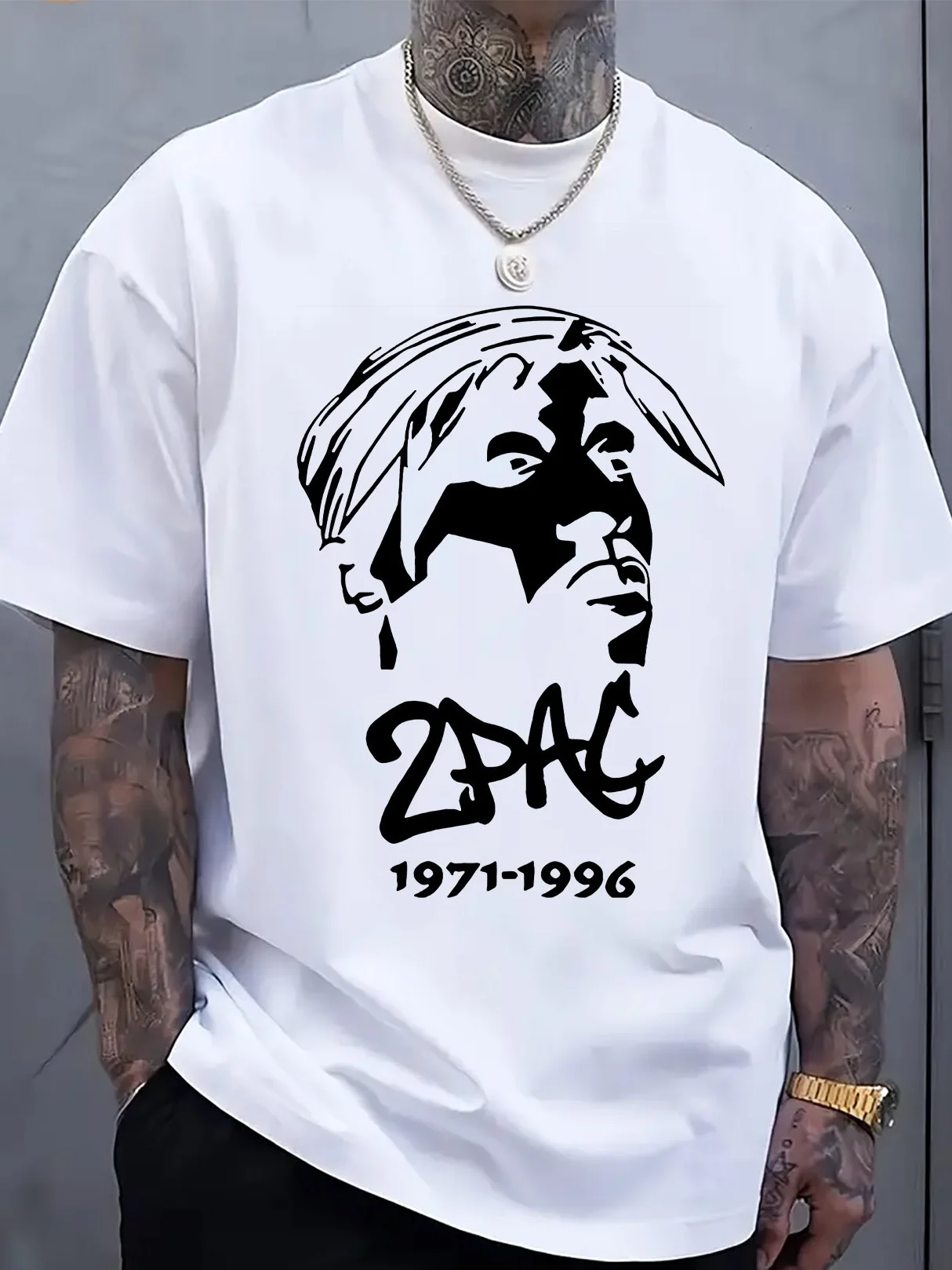 2PAC Tribute Graphic Tee Men'S Casual Crew Neck Short Sleeve T Shirt with Detailed Print Design Summer Holiday Wear Regular Fit
2PAC Tribute Graphic Tee Men'S Casual Crew Neck Short Sleeve T Shirt with Detailed Print Design Summer Holiday Wear Regular Fit