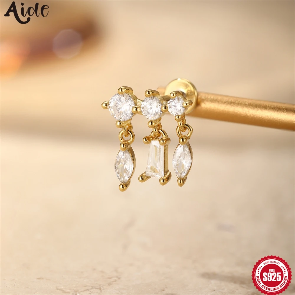 Aide 1PC 925 Sterling Silver Shiny Zircon Pendant Piercing Stud Earring For Women Ear Bone Piercing Earring Gift New Jewelry
Aide 1PC 925 Sterling Silver Shiny Zircon Pendant Piercing Stud Earring For Women Ear Bone Piercing Earring Gift New Jewelry