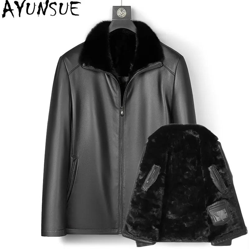 AYUNSUE 100% Real Sheepskin Genuine Leather Jacket Men Winter High Quality Mink Fur Liner Coat Man Clothing Warm Fur Coats 2026
AYUNSUE 100% Real Sheepskin Genuine Leather Jacket Men Winter High Quality Mink Fur Liner Coat Man Clothing Warm Fur Coats 2026