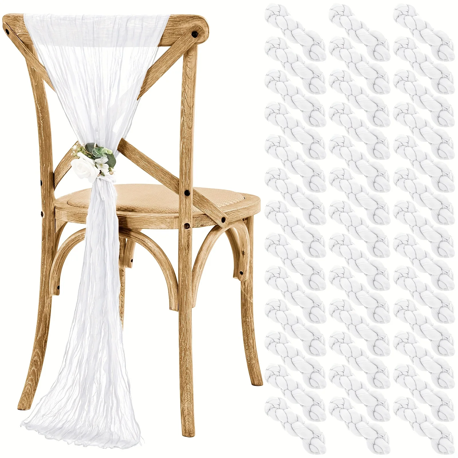 70-inch Chair Sash Ribbons, Pack of 50, Wedding Chair Back Decorative Streamers for Reception Parties, Hotel Aisle Decor, Banque
70-inch Chair Sash Ribbons, Pack of 50, Wedding Chair Back Decorative Streamers for Reception Parties, Hotel Aisle Decor, Banque