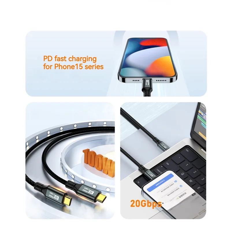 Для Iphone15 Ipad Pro USB3.2 20 Гбит/с, полнофункциональный, 100 Вт, быстрая зарядка, удобный портативный кабель 8K, 2 метра, простой в использовании
Для Iphone15 Ipad Pro USB3.2 20 Гбит/с, полнофункциональный, 100 Вт, быстрая зарядка, удобный портативный кабель 8K, 2 метра, простой в использовании