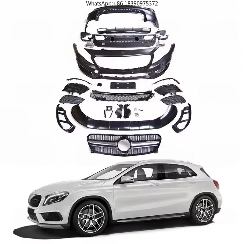 Body Kits for Mercedes GLA X156 Change to CLA45 a Style Bodykit 2015-2019 Front Bumper Rear Bumper Grille Exhaust Tips
Body Kits for Mercedes GLA X156 Change to CLA45 a Style Bodykit 2015-2019 Front Bumper Rear Bumper Grille Exhaust Tips